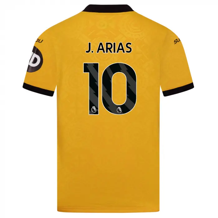 Wolves Kits Shop | Official 2025-26 Wolves Home Shirt – Junior J. ARIAS 10 Wolverhampton Wanderers Apparel